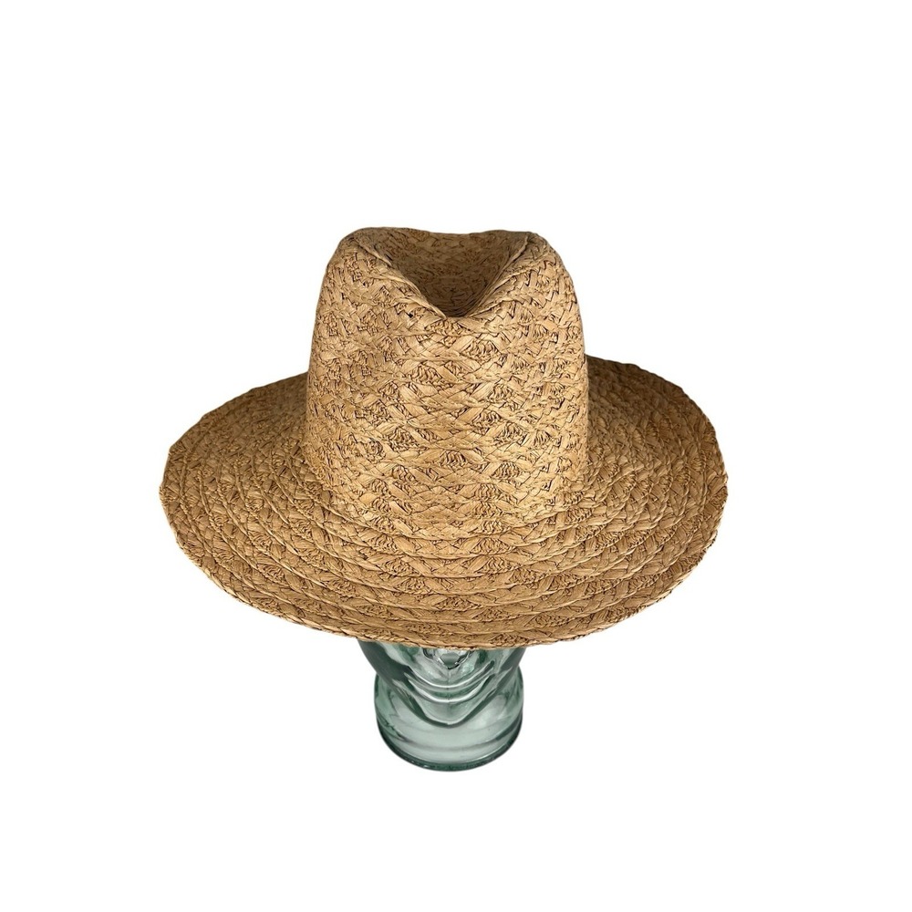 American Hat Makers Palermo Natural Straw Sun Hat Fedora Small Raffia Tan Summer